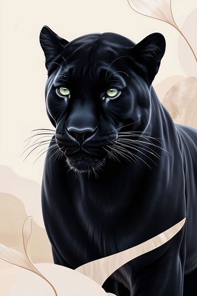 Schwarzer Panther mit grünen Augen von Imperial Art House