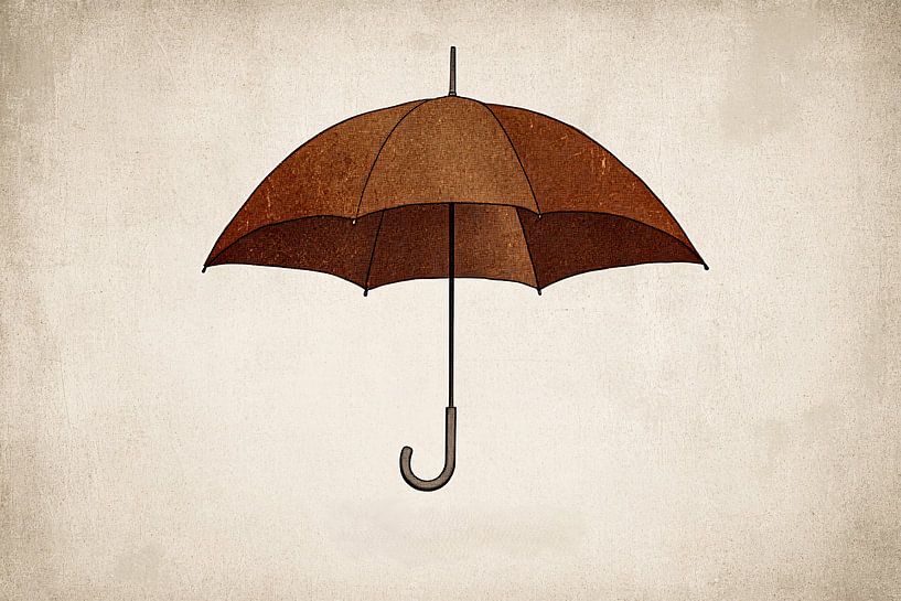 Brauner Regenschirm im minimalistischen Stil von Art & Soul Creations