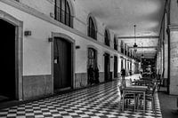 Galerij in Girona, Spanje in zwart-wit