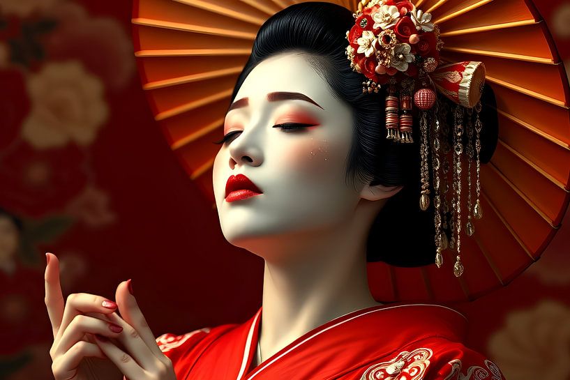 Japanische Kunst Geisha Liebe von Egon Zitter
