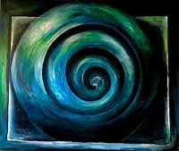 Abstrakter blauer Kreis