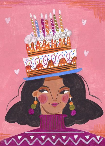 Femme avec un gâteau par Caroline Bonne Müller