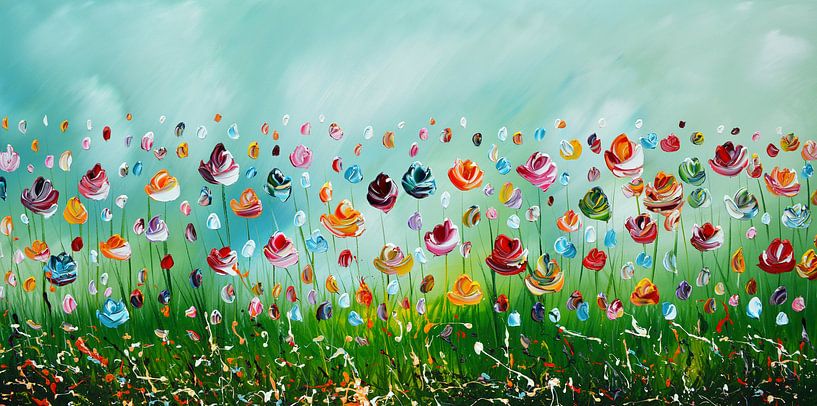 Fleurs vertes par Gena Theheartofart