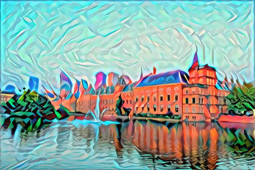 La cour de La Haye dans le style graffiti par Slimme Kunst.nl