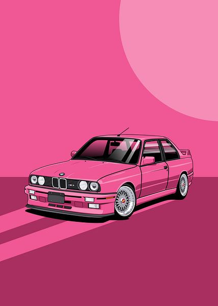 Kunstauto BMW E30 M3 rosa von D.Crativeart