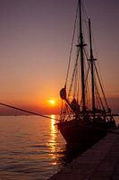 Silhouette eines Segelboots