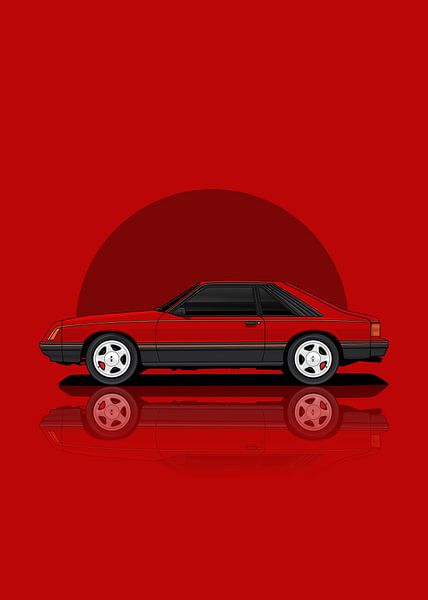 Kunst 1979 Ford Mustang Cobra rot von D.Crativeart
