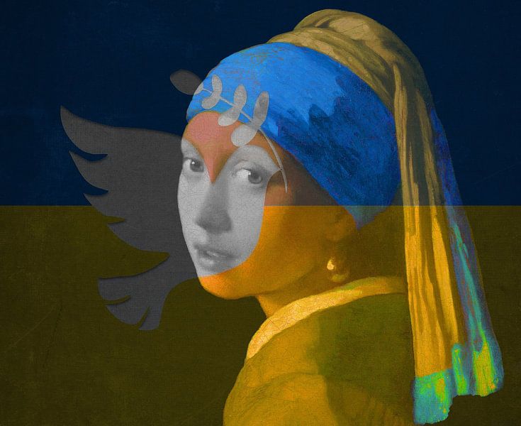 Girl with a Pearl Earring - lutte pour la paix et la liberté par Digital Art Studio
