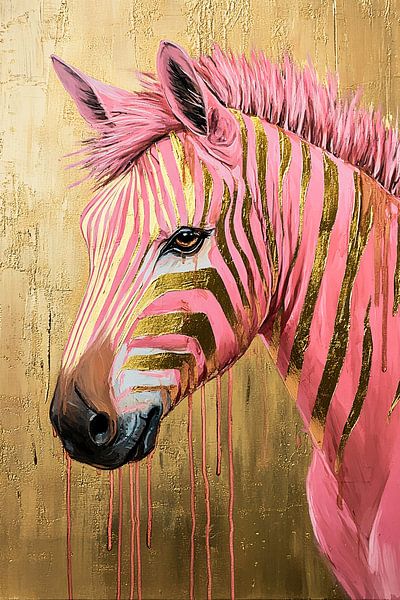 Zebra mit goldenen Streifen von Imperial Art House