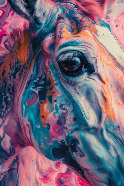 Verträumte Farbwelle - Eye of a Horse von Eva Lee