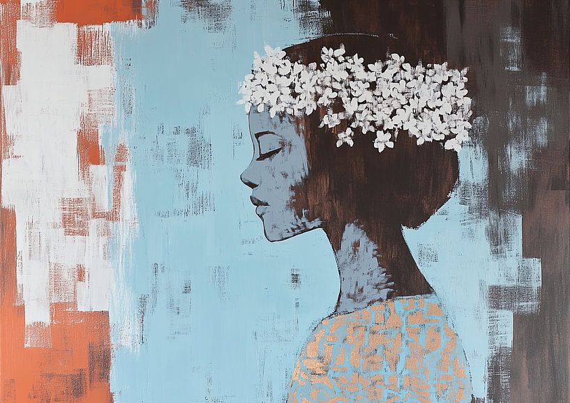 Portrait de femme | Silence dans les jardins de la ville par Art Merveilleux