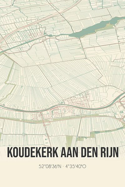 Vintage map of Koudekerk aan den Rijn (South Holland) by Prints of Place