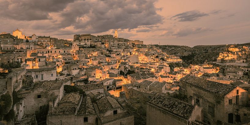 Sunset over illuminated Matera by Henk Meijer Photography