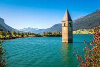 La tour engloutie de Reschensee (Tyrol du Sud, Italie)