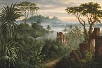 Ancienne jungle Ruines Paysage