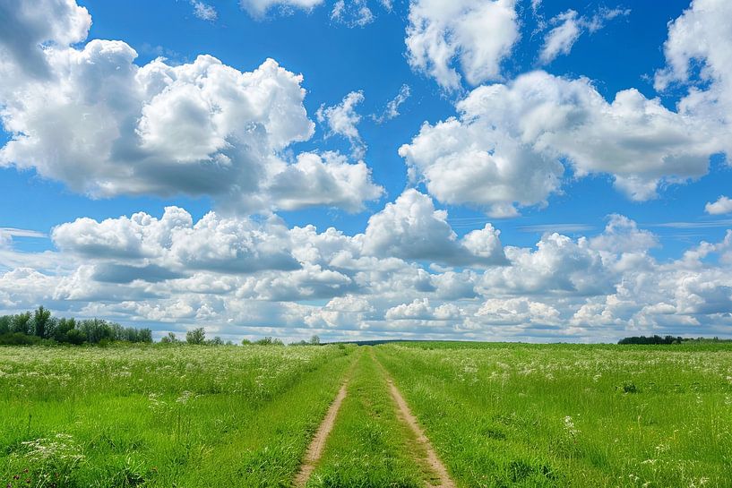 Landschaft mit dramatischen Wolken von Egon Zitter