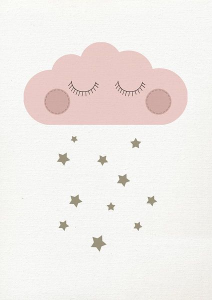 Schlafende Wolke Blush Pink von Printino