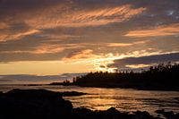 Warm sunset over the bay