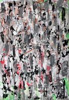 Taches de couleur faibles et blanches sur un fond gris-blanc.