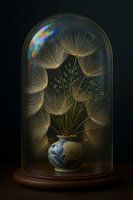 Dreamy Fluff under bell jar