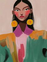 Modernes Porträt mit Neon-Akzent