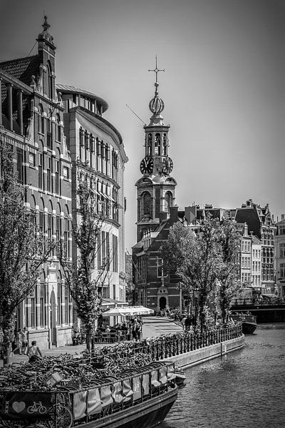 AMSTERDAM Munttoren | Monochrome par Melanie Viola