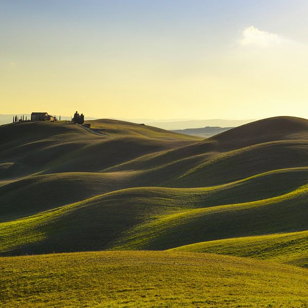 Rolling hills in Crete Senesi. Tuscany by Stefano Orazzini
