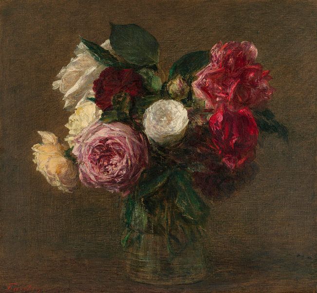 Roses in a Vase, Henri Fantin-Latour by Masterful Masters