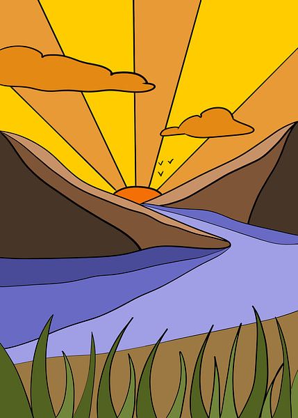 Sonnenaufgang über dem Tal Natur von Art Kingdom