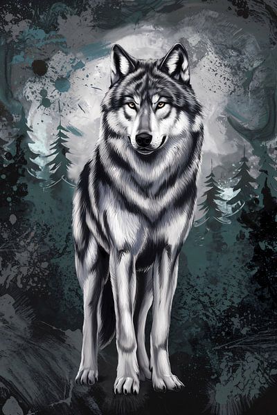 Realistic wolf in forest by Imperial Art House