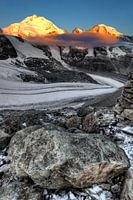 Les sommets de la Bernina au soleil