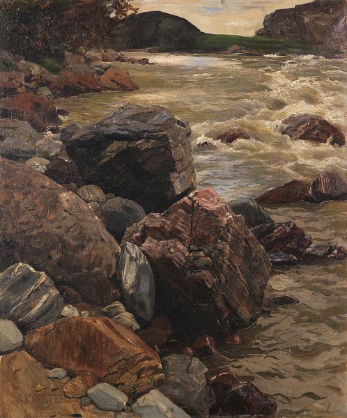 At the Eisack in South Tyrol, ALEXANDER KOESTER, Approx. 1890 by Atelier Liesjes