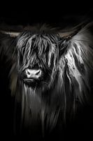 Scottish Highlander with black background