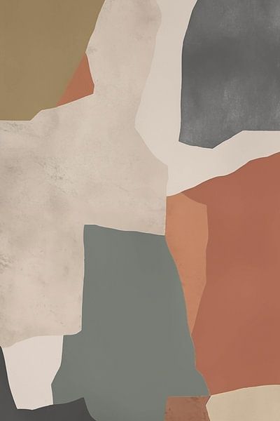Aardse Sereniteit: Abstracte Vormen in Balans van Color Square