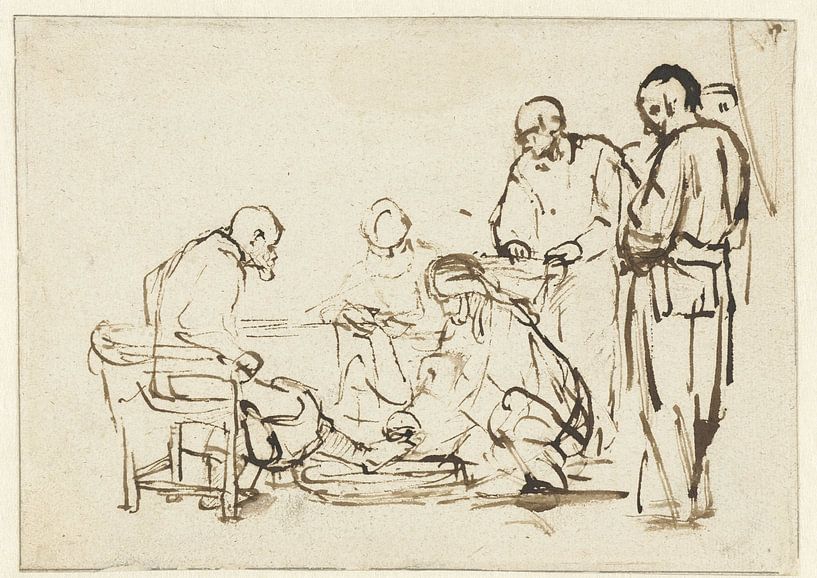 Foot washing, Rembrandt van Rijn by Ed z'n Schets