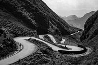 Kronkelende weg tijdens de Ha Giang Loop in Vietnam.