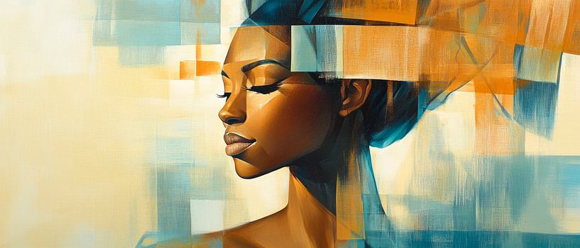 Moderne Porträtstudie in sanften Farben von Poster Art Shop