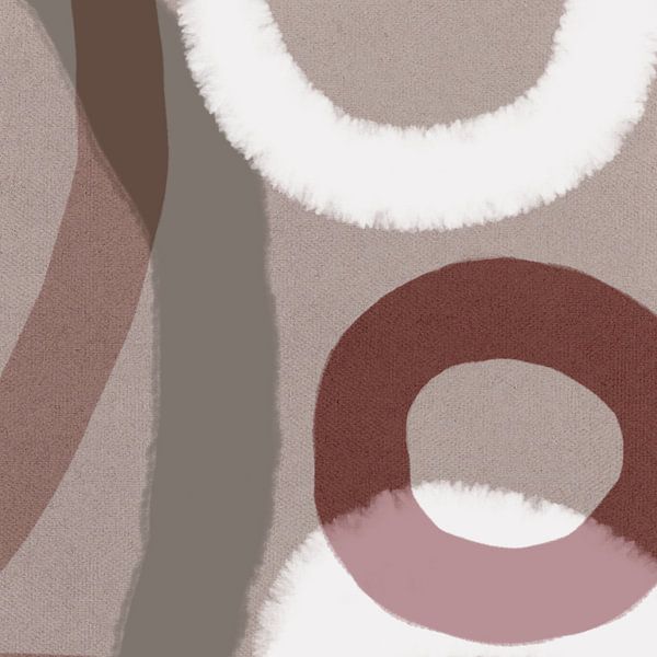 Vultus-Bonus. Moderne abstrakte organische Geometrie in Beige, Braun und Grün. von Dina Dankers