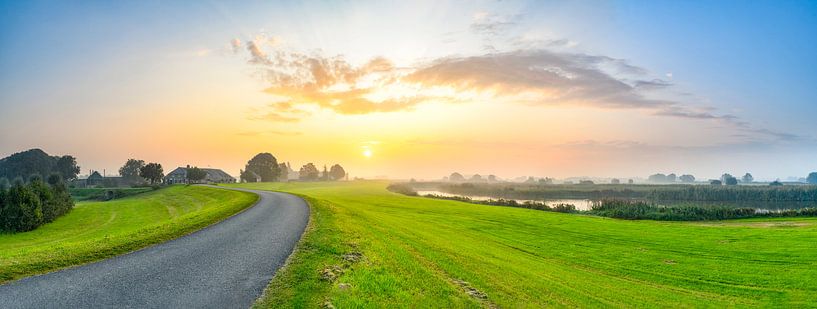 Sunrise over the IJsseldelta near Kampen in Overijssel by Sjoerd van der Wal Photography