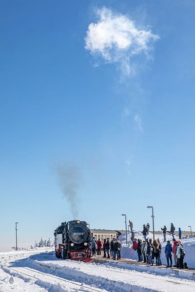 The Brockenbahn at the entrance to the Brocken station by t.ART