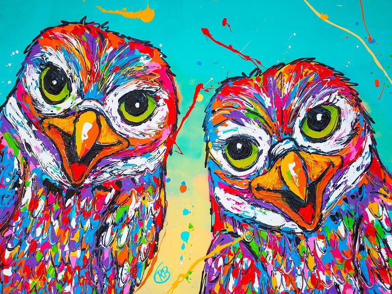 Glückliche Kanincheneulen Aruba von Happy Paintings / Renata Rolefes