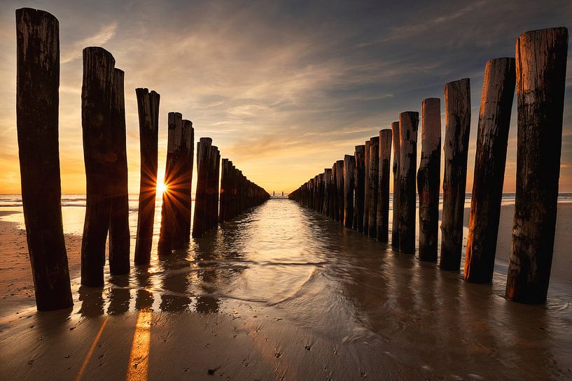 Mono No Aware (Sonnenuntergangsstrand Domburg) von Thom Brouwer