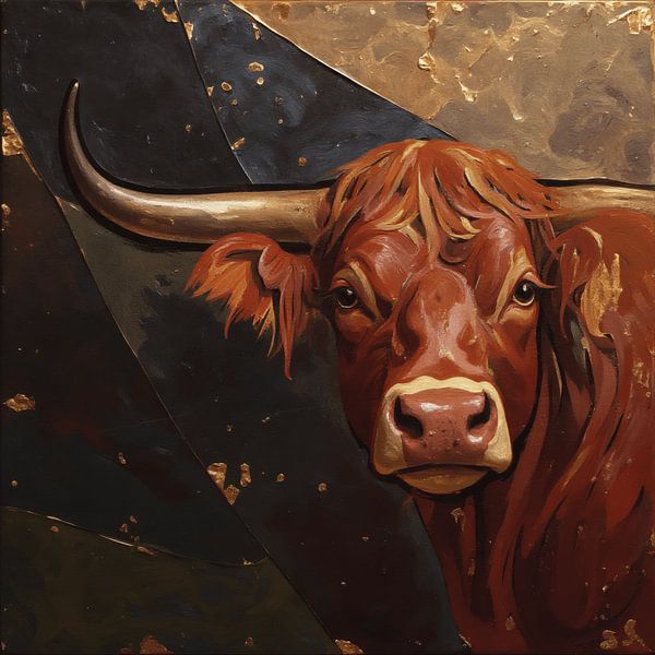 realistische Malerei rothaarige Kuh von Emiel de Lange