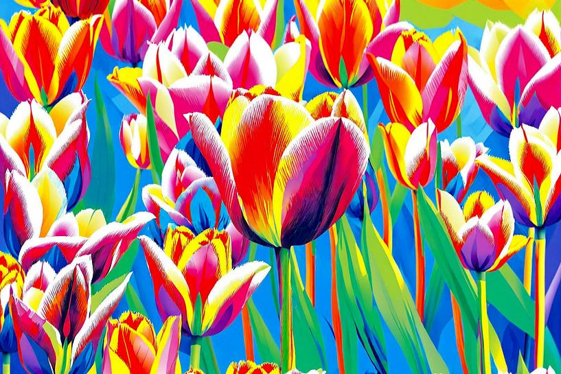 Tulipes (02) aux couleurs vives et éclatantes par Hans Levendig (lev&dig fotografie)