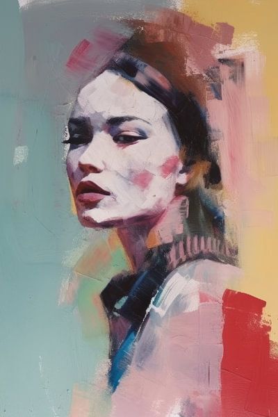 Modernes, farbenfrohes Porträt von Carla Van Iersel