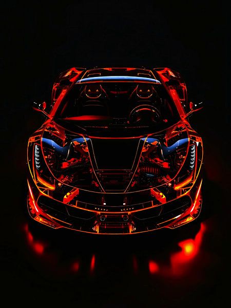 Translucidité Supercar au néon incandescent par A.D. Digital ART