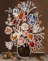 Nature morte aux fleurs, original (1625) de Balthasar van der Ast, avec illustration