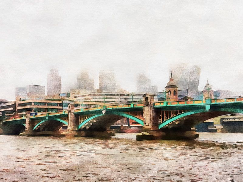 Southwark Bridge Nebliges Stadtbild von Dorothy Berry-Lound