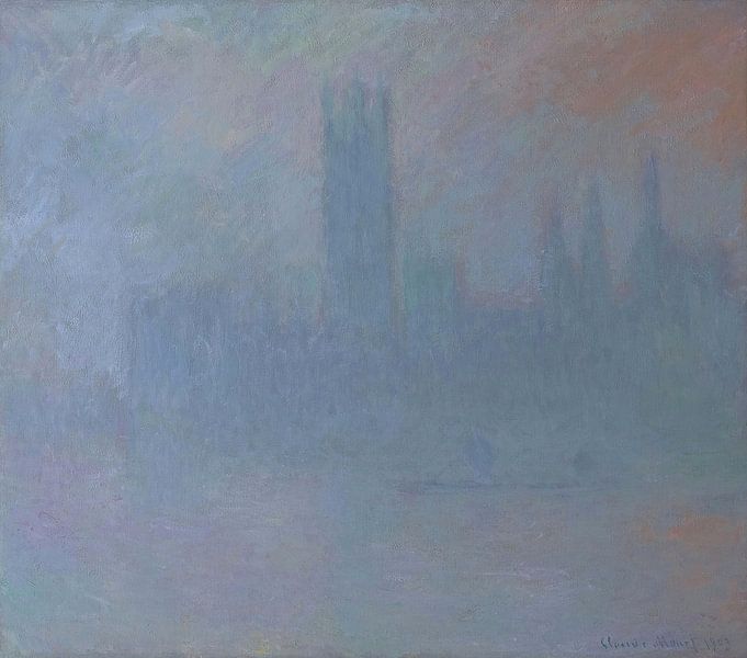 Parlamentsgebäude im Nebel, Claude Monet von Meisterhafte Meister