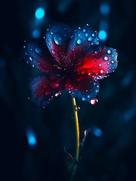 Beautiful flower at night by haroulita